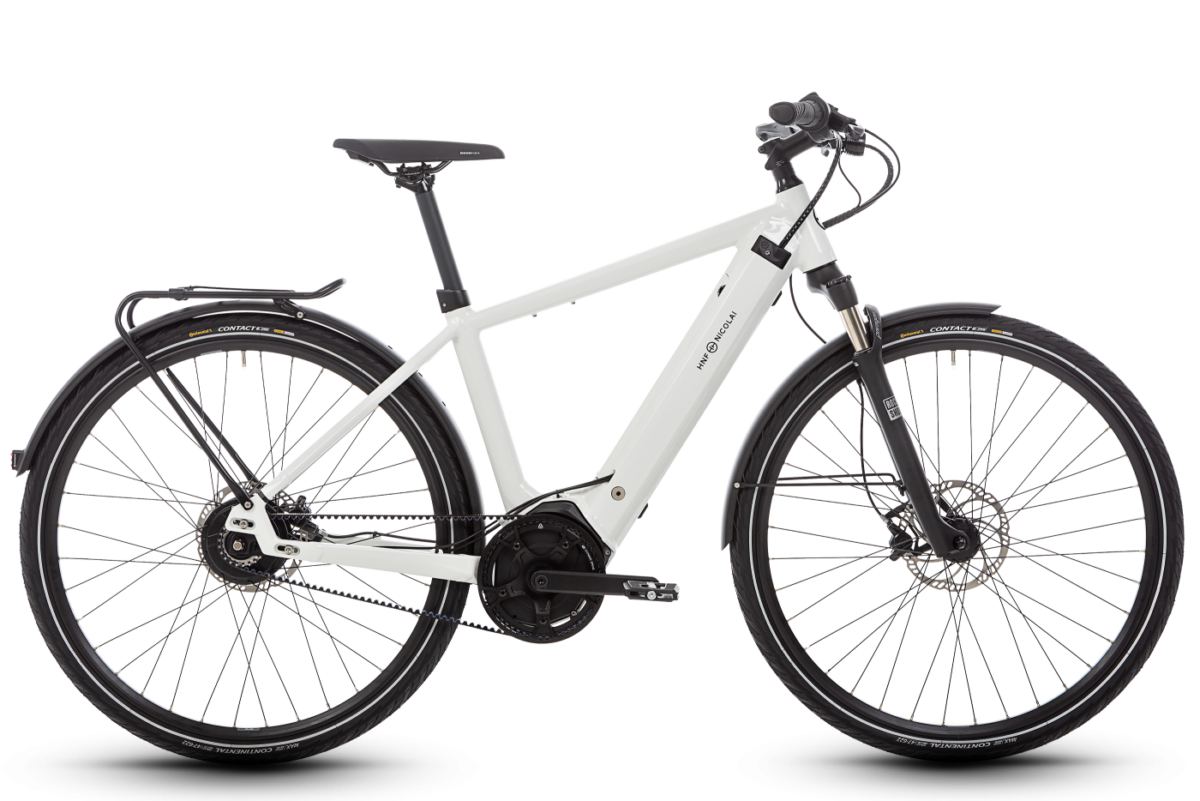 HNF Nicolai SD3 Urban Miesten Sähköpyörä – Valkoinen | Korkealaatuinen Sähköpyörä Kaupunkiajoon